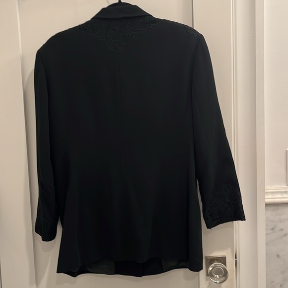 Escada Rare Vintage Black Jacket With Lace Detail - Picture 6 of 13